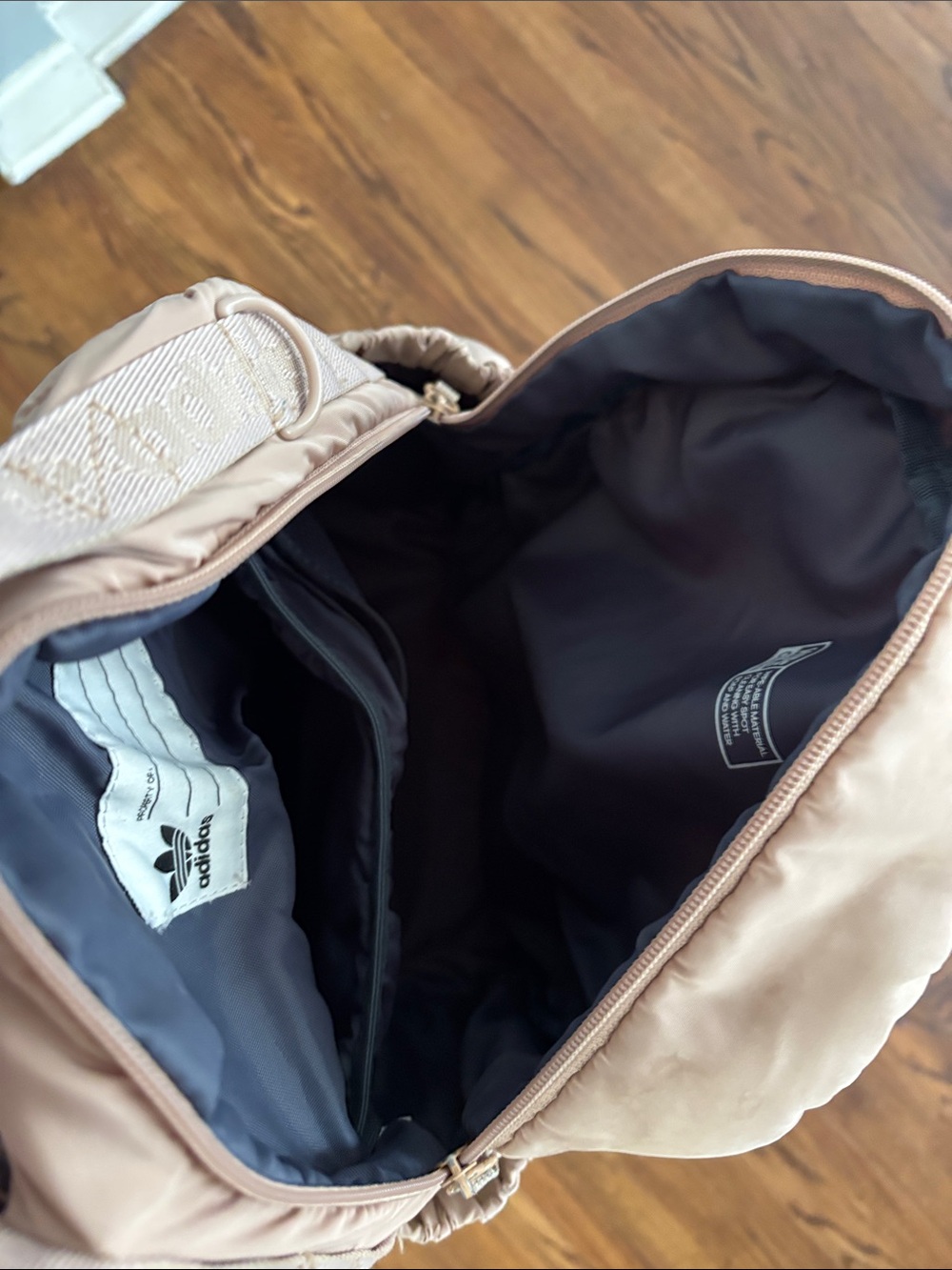 adidas Women's Beige Puffer Mini Backpack - Picture 6 of 7